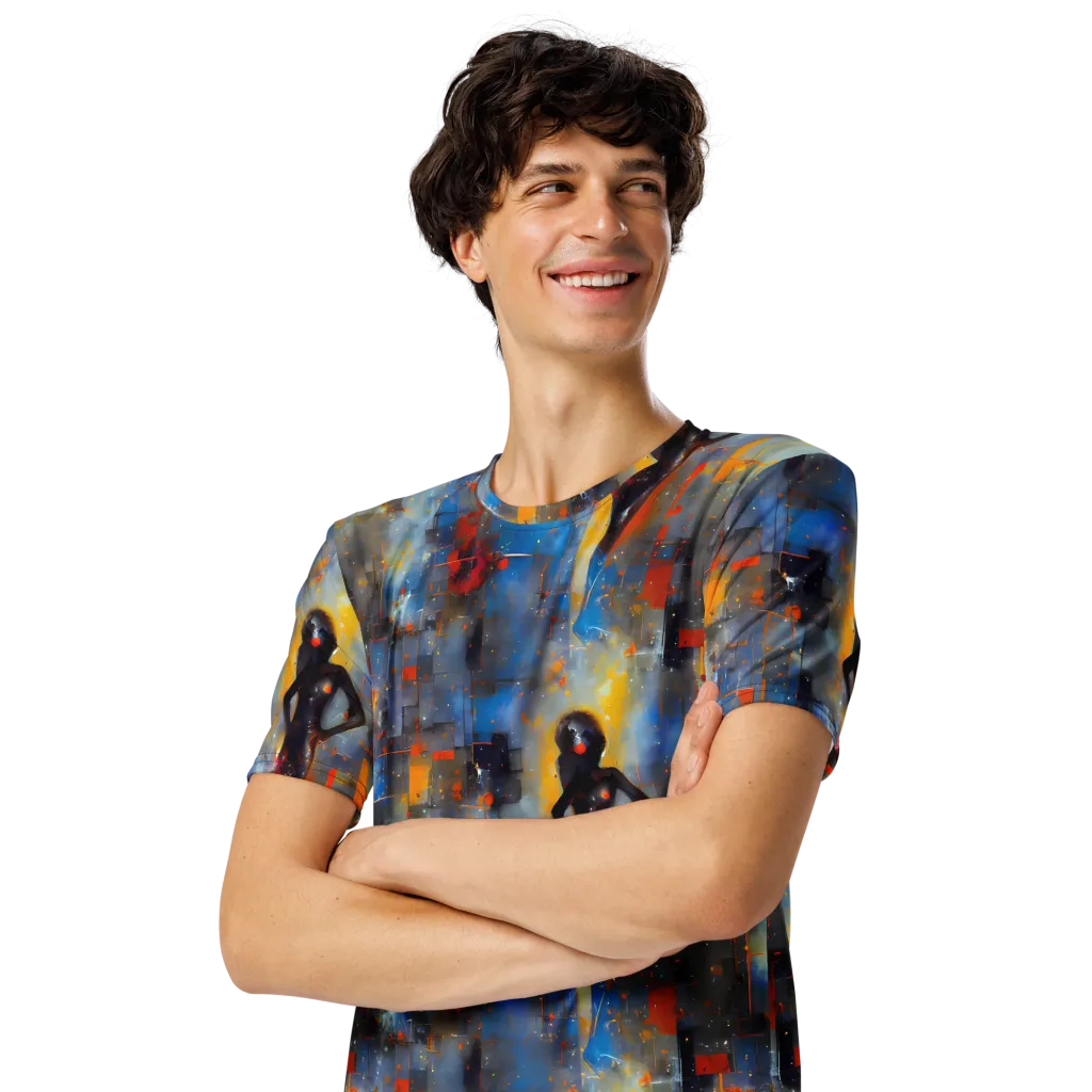 Neoblock Fusion on Men's Crew Neck T-Shirt — Left Front