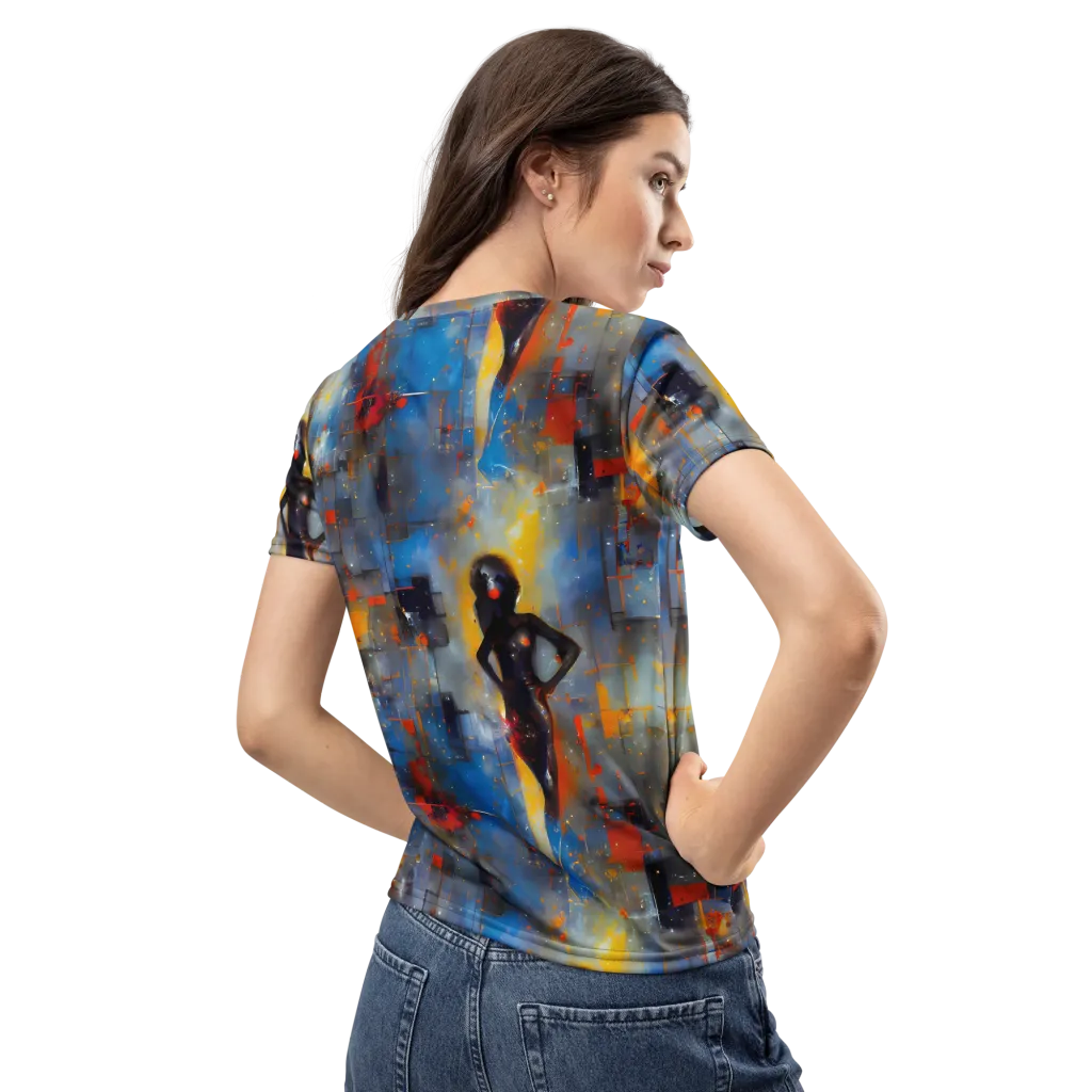Neoblock Fusion on Women's Crew Neck T-Shirt — Back