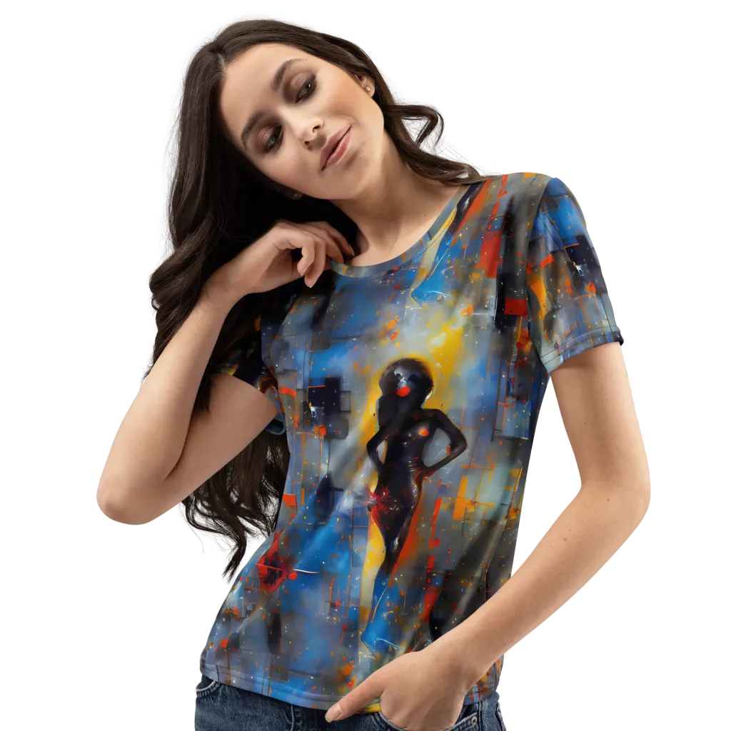 Neoblock Fusion on Women's Crew Neck T-Shirt — Left Front