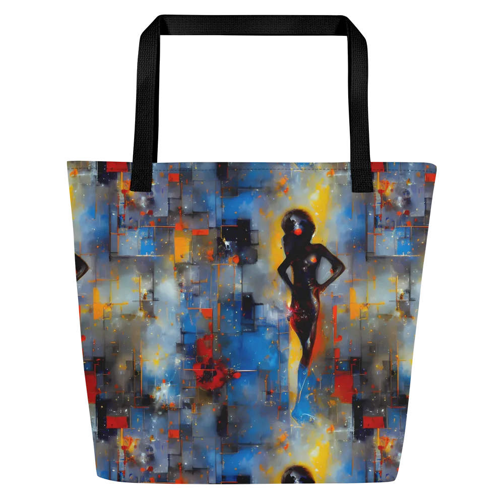 Neoblock Fusion on Large Tote Bag W/ Pocket — Front