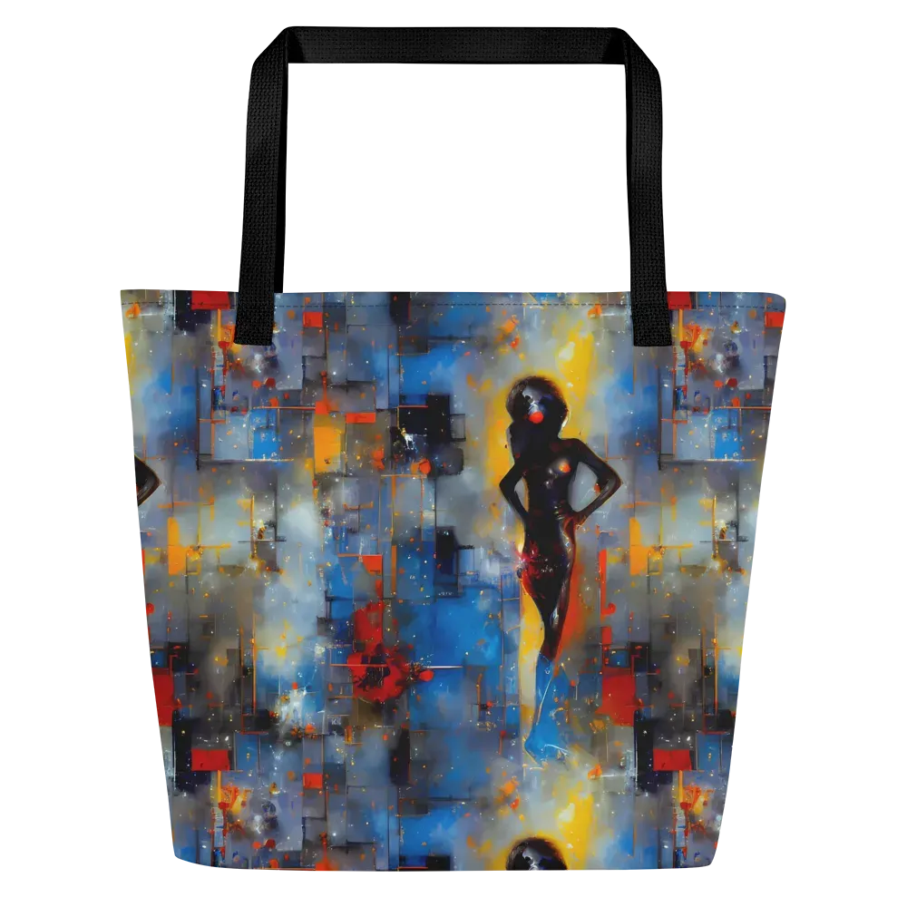 Neoblock Fusion on Large Tote Bag W/ Pocket — Front