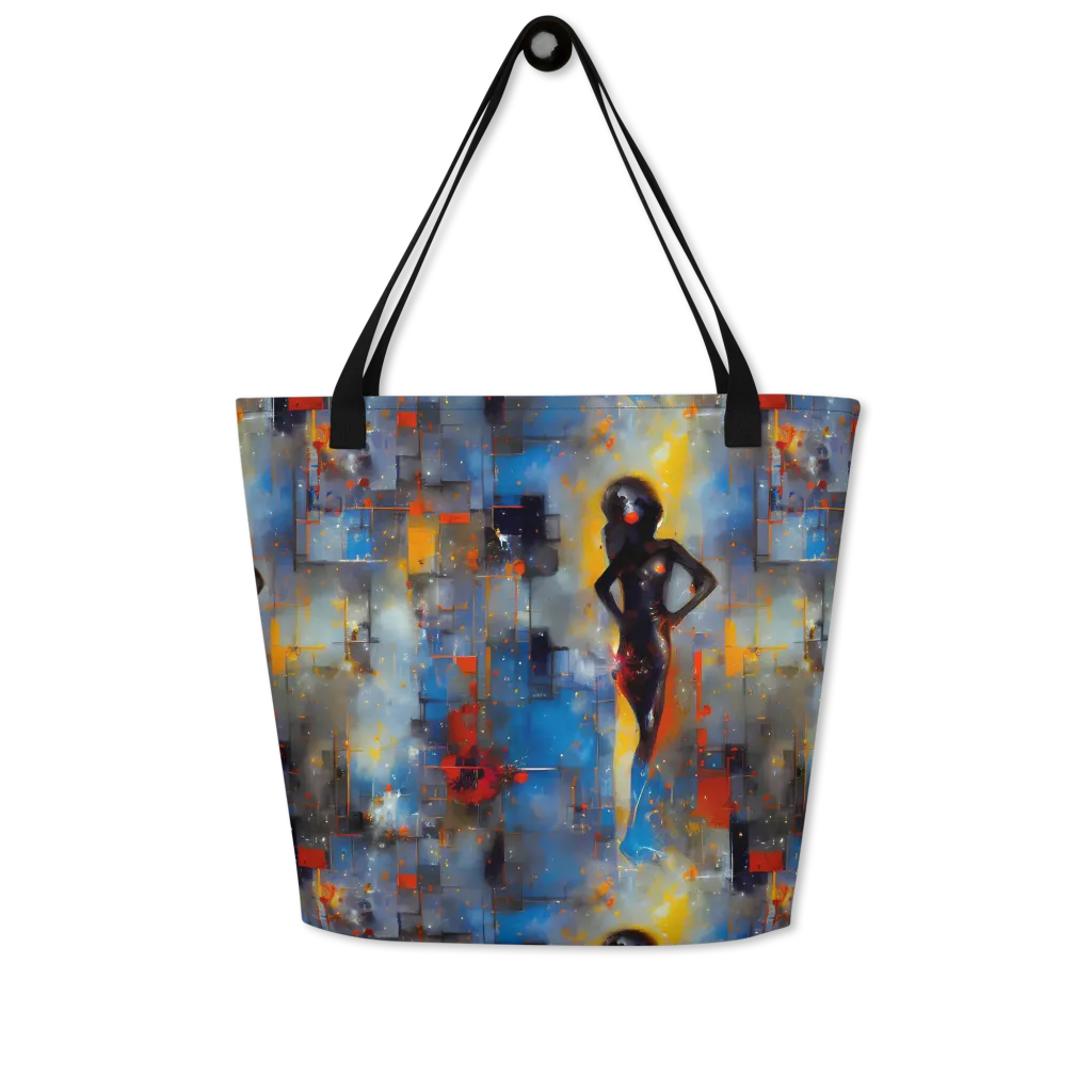 Neoblock Fusion on Large Tote Bag W/ Pocket — Front