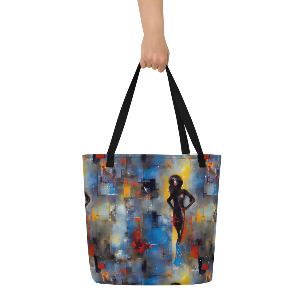 Neoblock Fusion on Large Tote Bag W/ Pocket — Front