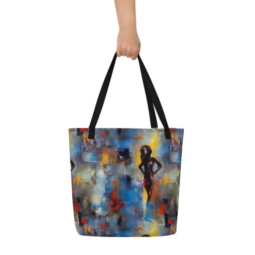 Neoblock Fusion on a Large Tote Bag W/ Pocket