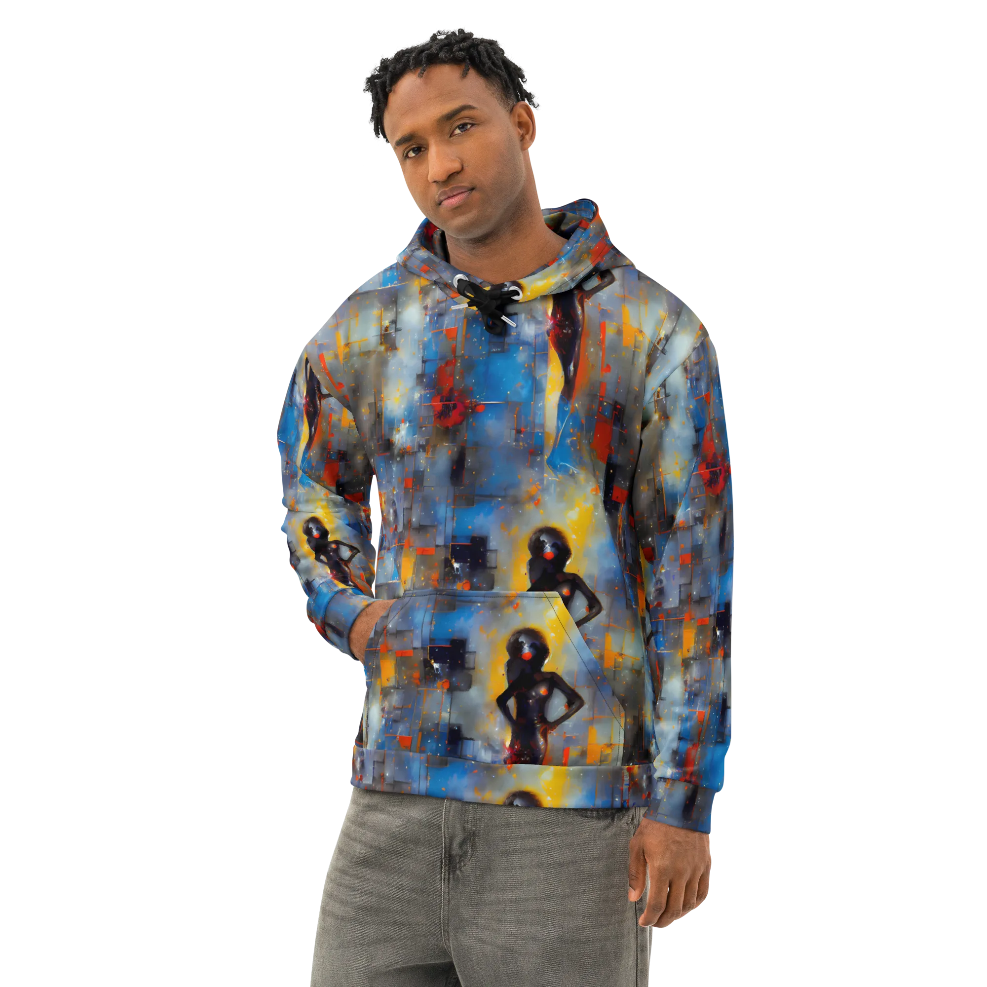 Neoblock Fusion on Cotton Hoodie — Left Front