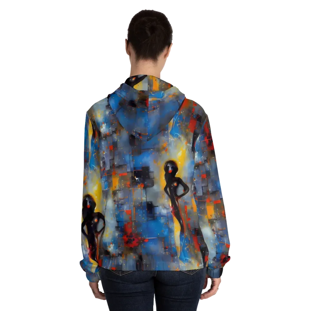 Neoblock Fusion on Women's Full-Zip Hoodie — Back On Person