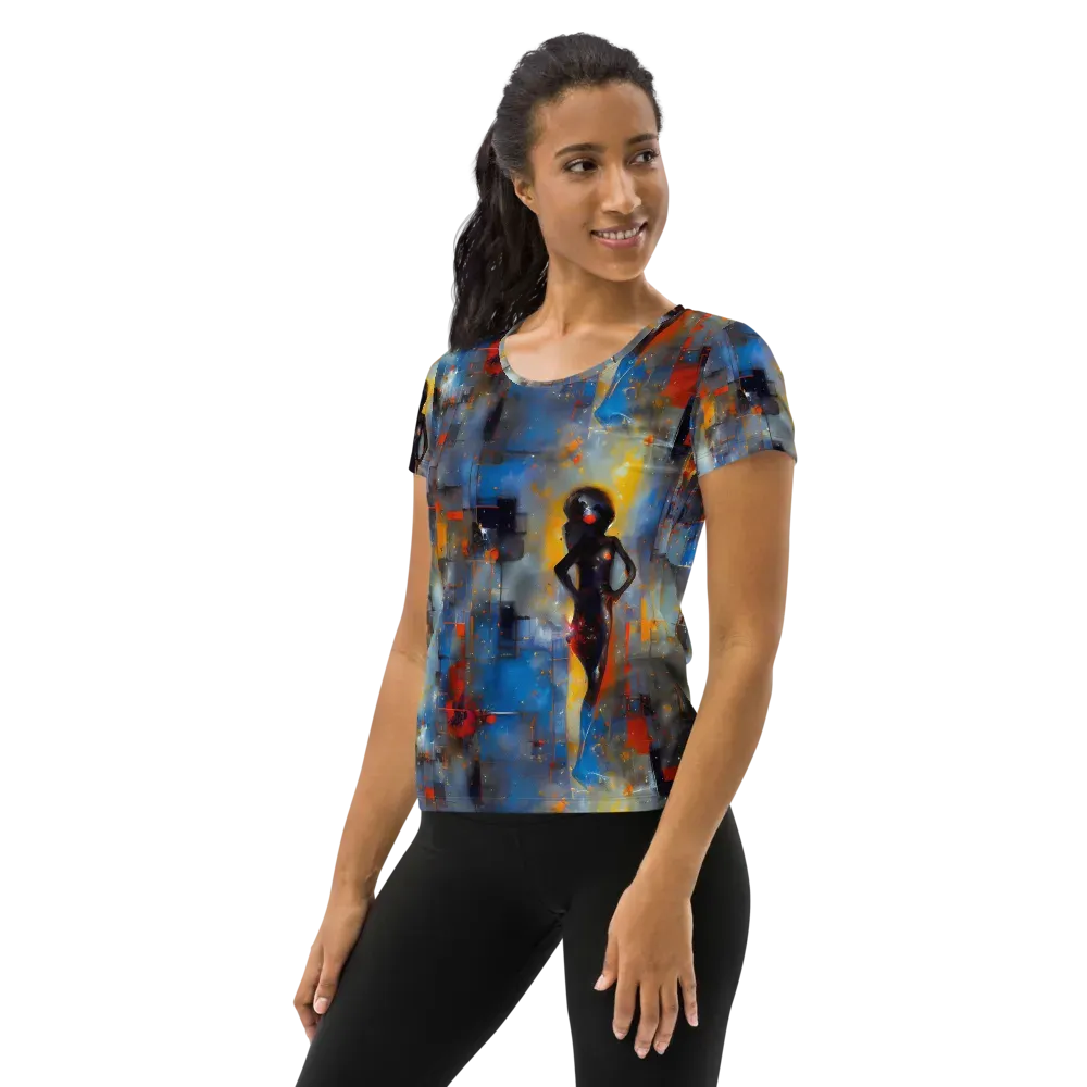 Neoblock Fusion on Women's Athletic T-Shirt — Left