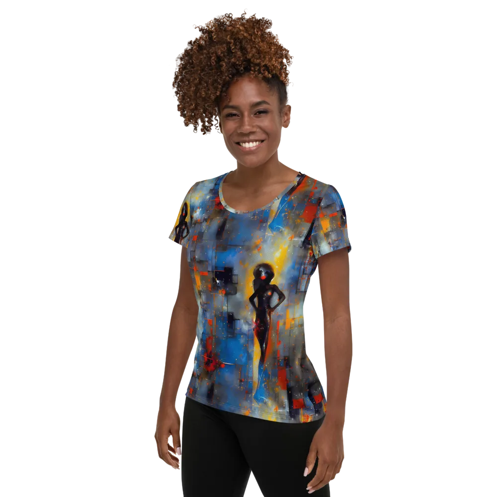 Neoblock Fusion on Women's Athletic T-Shirt — Left