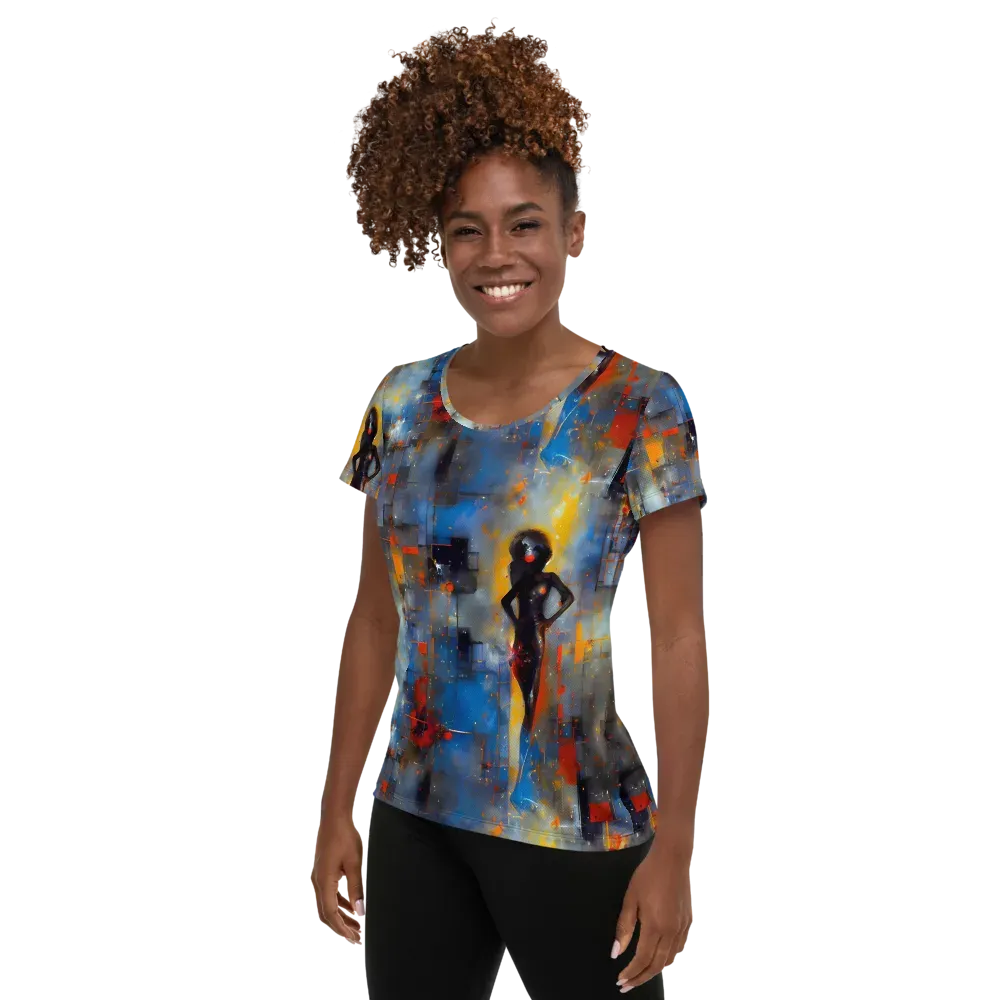 Neoblock Fusion on Women's Athletic T-Shirt — Left