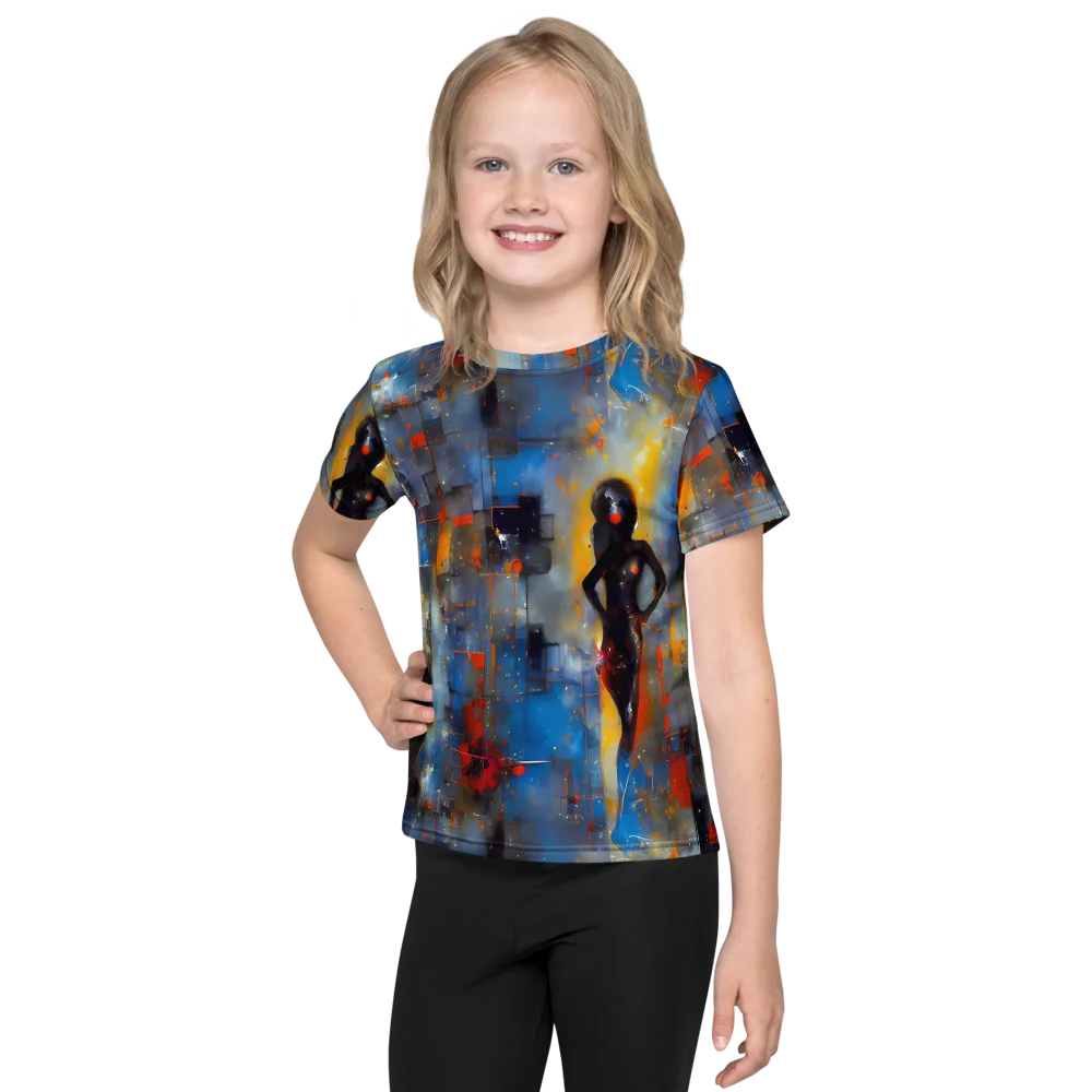 Neoblock Fusion on Kids Crew Neck T-Shirt — Front