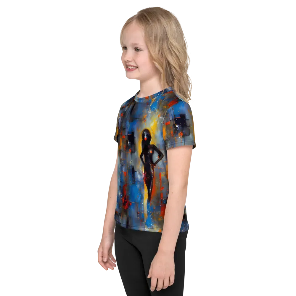 Neoblock Fusion on Kids Crew Neck T-Shirt — Left