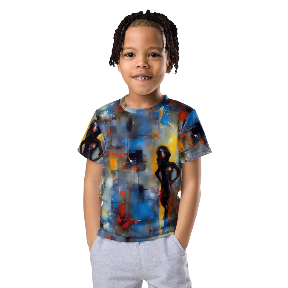 Neoblock Fusion on Kids Crew Neck T-Shirt — Front