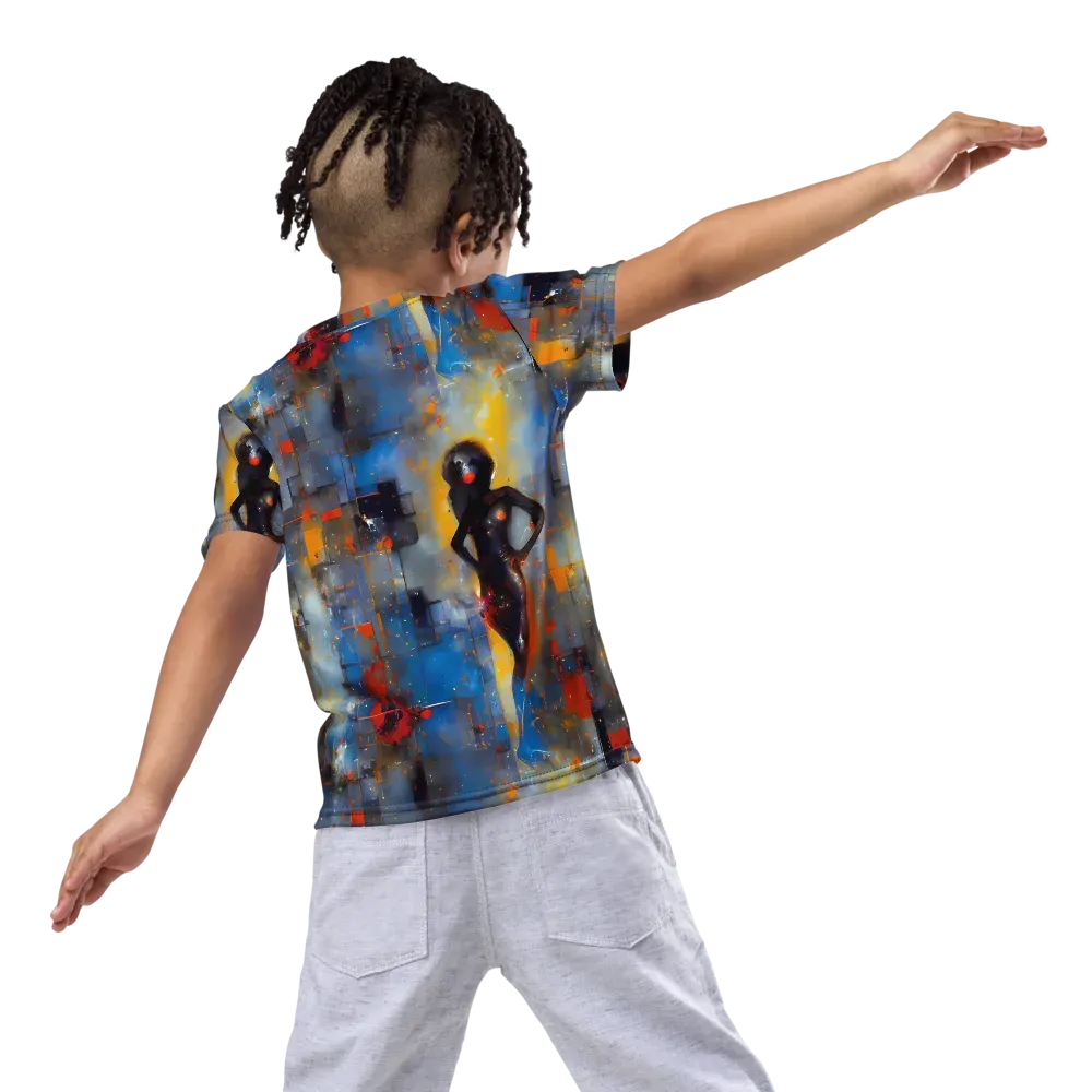 Neoblock Fusion on Kids Crew Neck T-Shirt — Back