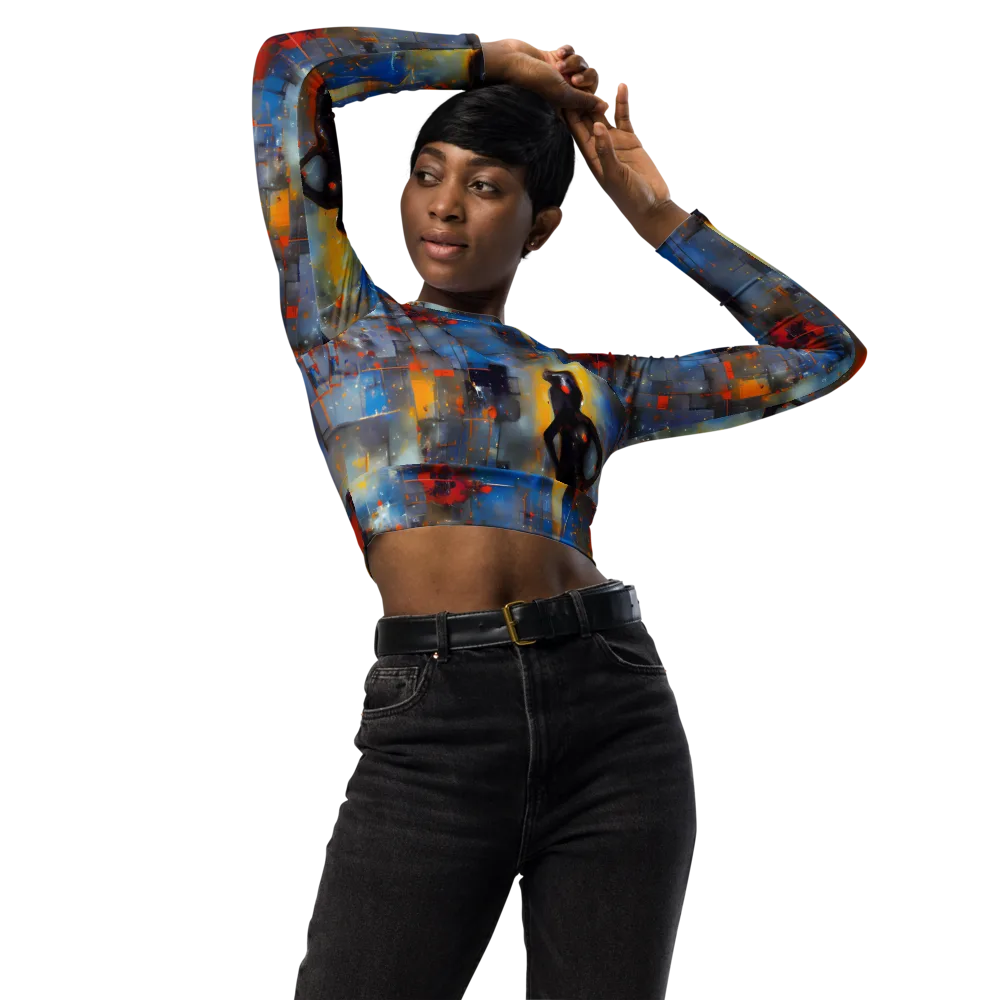 Neoblock Fusion on Long Sleeve Crop Top — Front