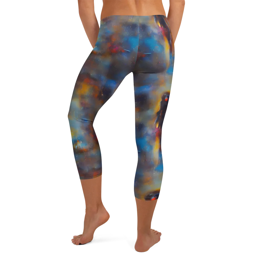 Vivid Whisper on Capri Leggings — Back