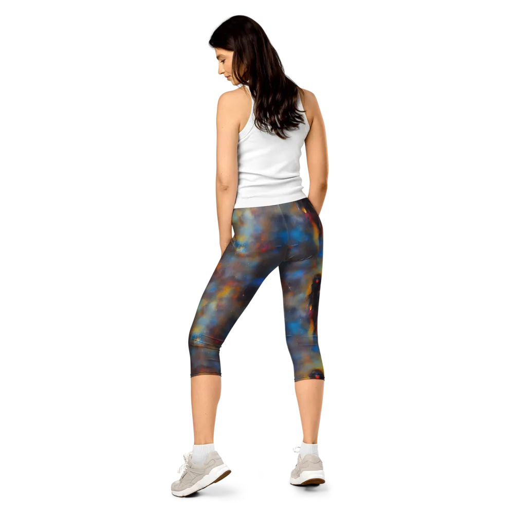 Vivid Whisper on Capri Leggings — Back