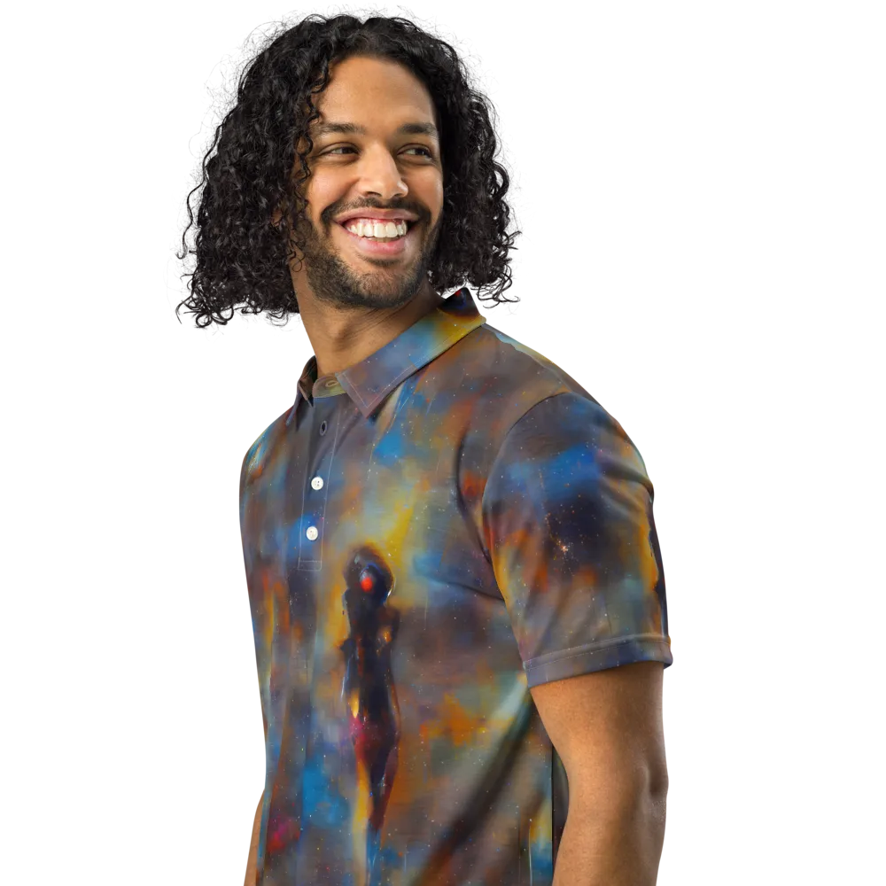 Vivid Whisper on Men's Slim Fit Polo Shirt — Left Front