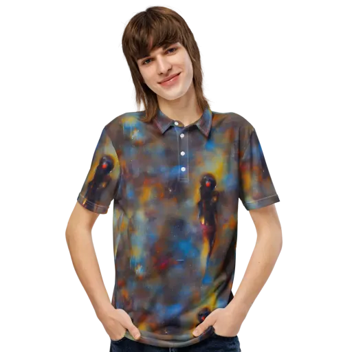Vivid Whisper on a Men's Slim Fit Polo Shirt