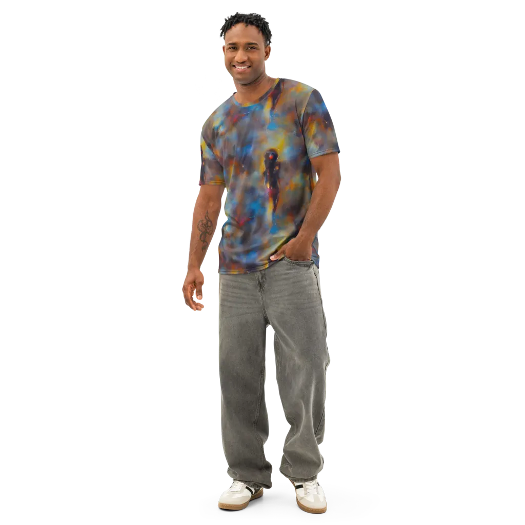 Vivid Whisper on Men's Cotton Crew Neck T-Shirt — Front