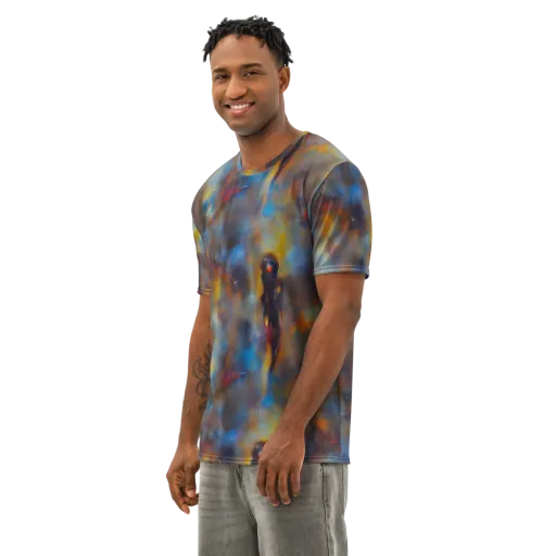 Vivid Whisper on a Men's Cotton Crew Neck T-Shirt