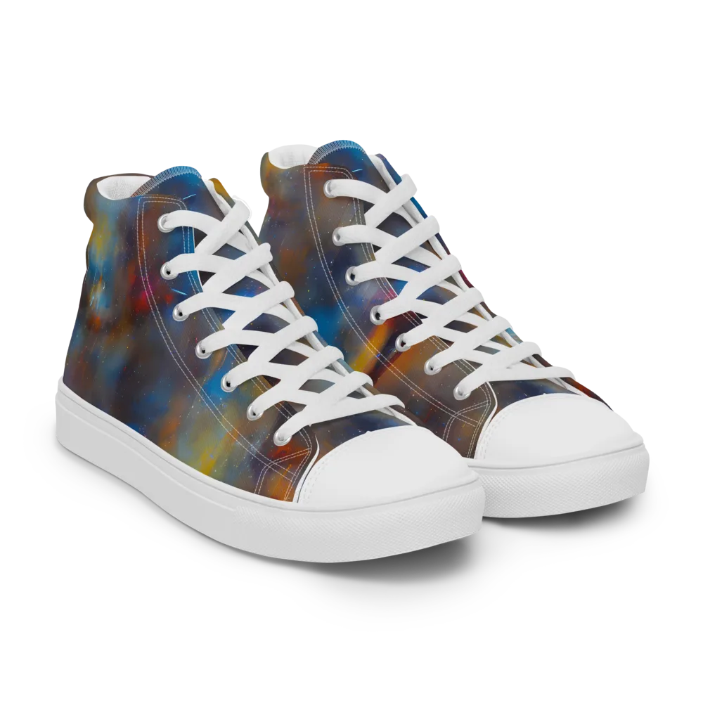 Vivid Whisper on Men's High Top Canvas Shoes — Right Front