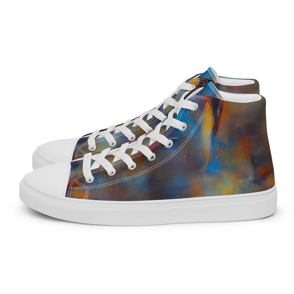 Vivid Whisper on Men's High Top Canvas Shoes — Left