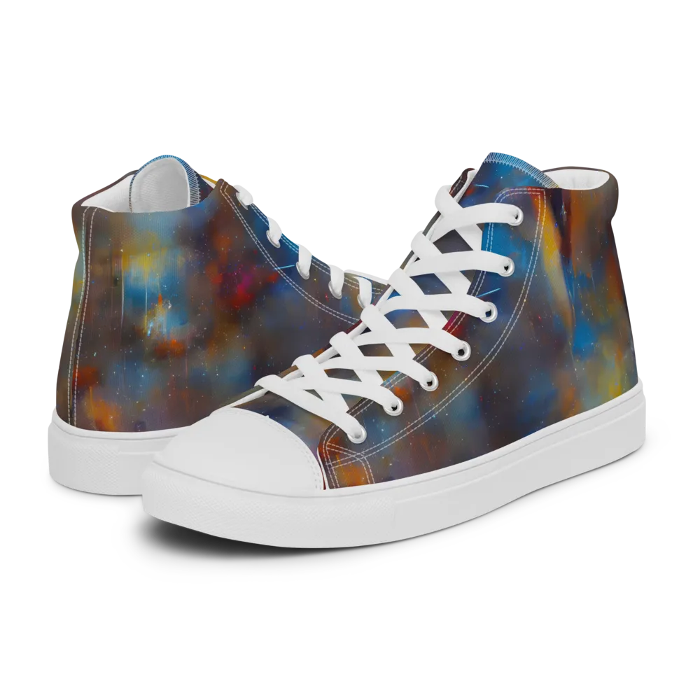 Vivid Whisper on Men's High Top Canvas Shoes — Left