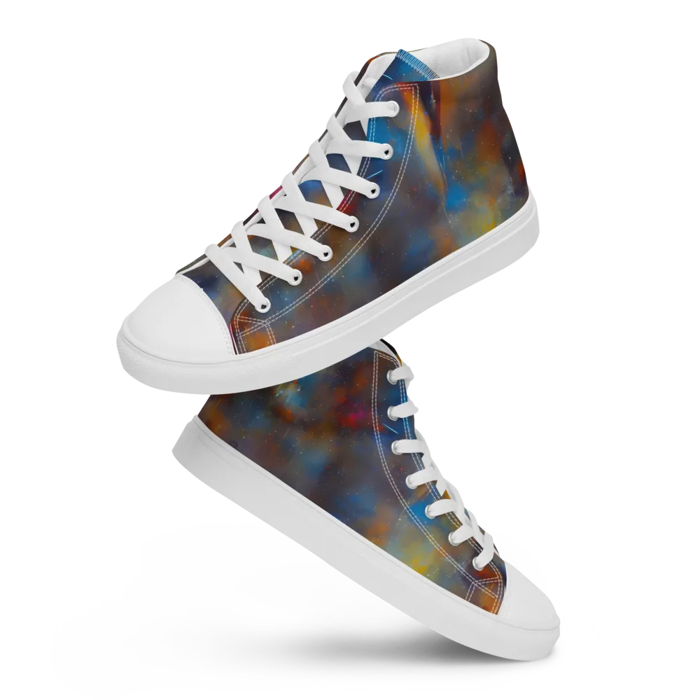 Vivid Whisper on Men's High Top Canvas Shoes — Front