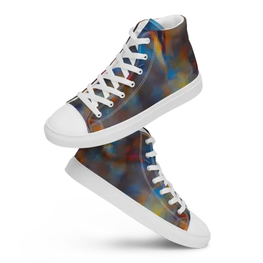 Vivid Whisper on a Men's High Top Canvas Shoes