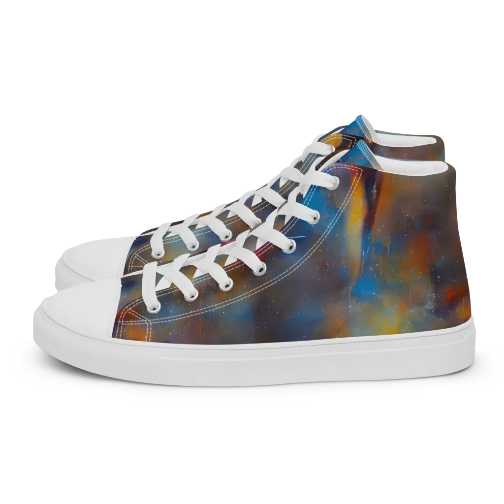 Vivid Whisper on Women's High Top Canvas Shoes — Left