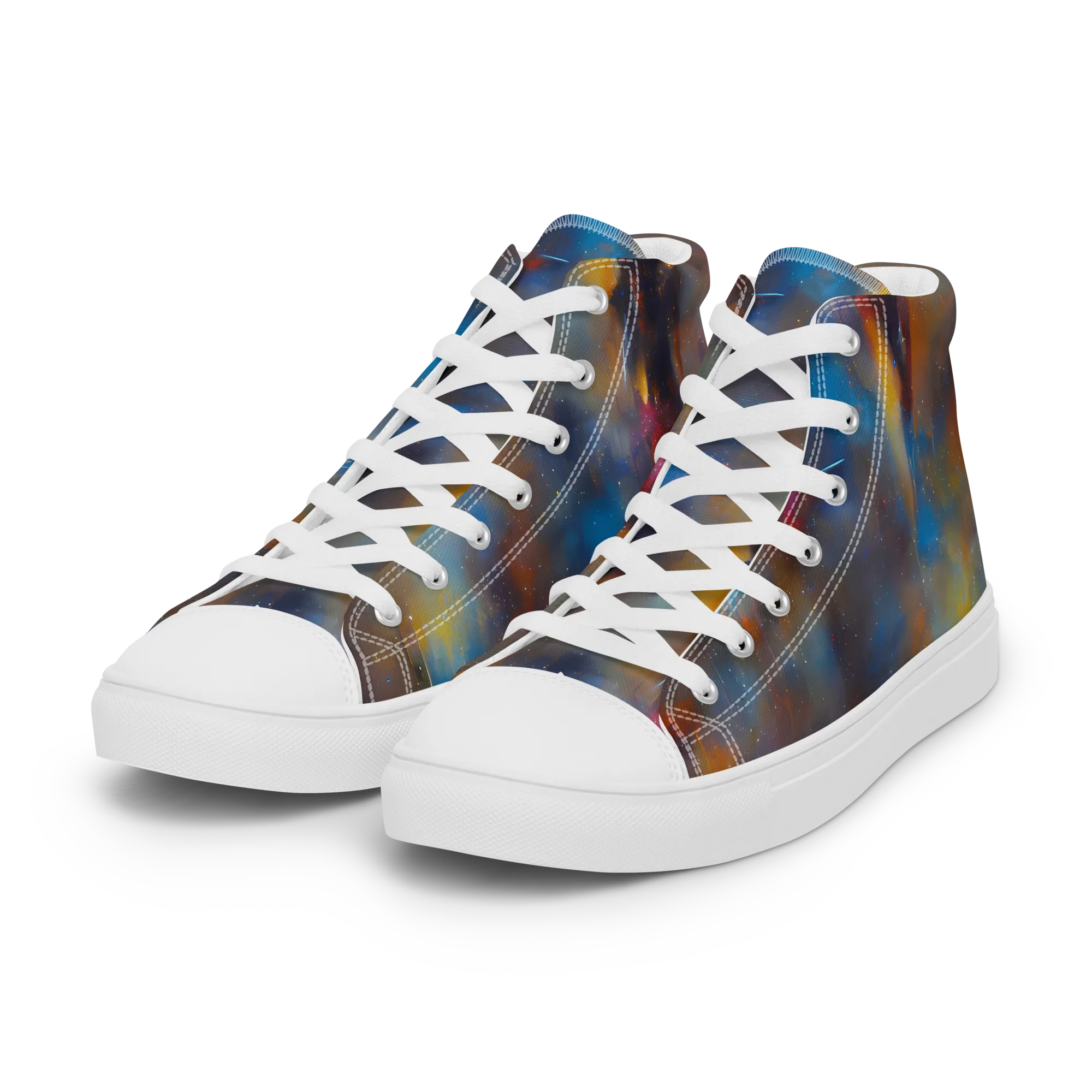 Vivid Whisper on Women's High Top Canvas Shoes — Left Front