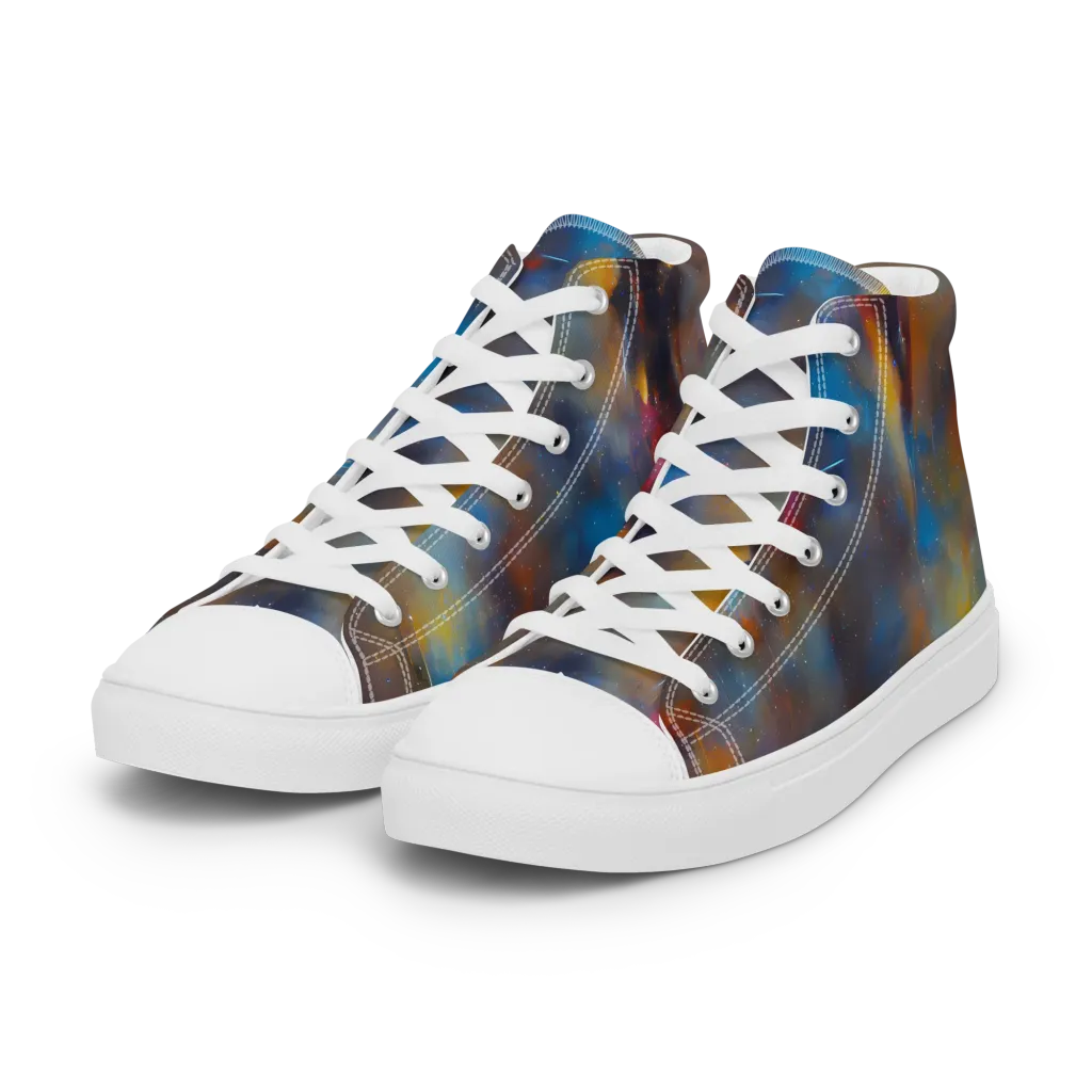 Vivid Whisper on Women's High Top Canvas Shoes — Left Front