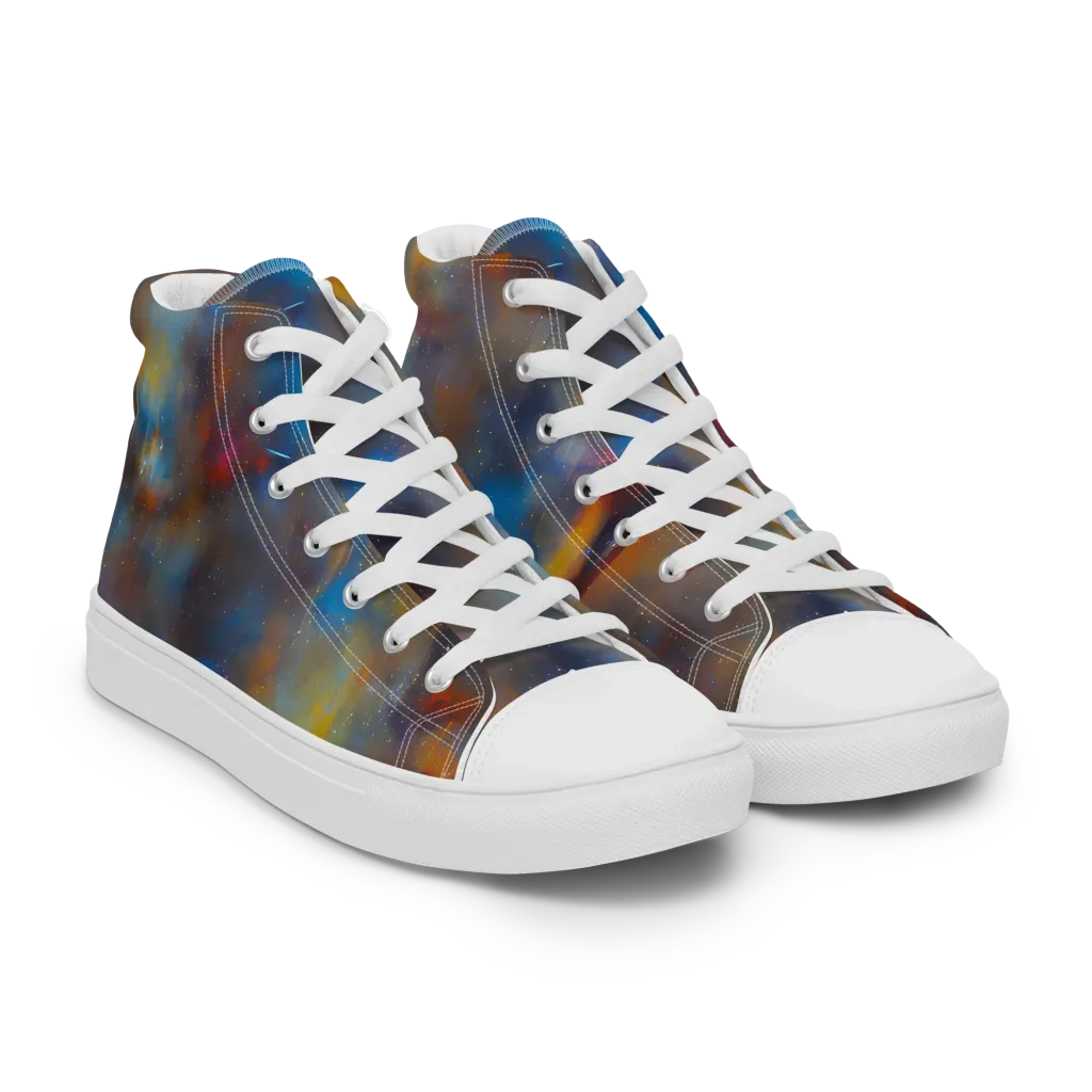 Vivid Whisper on Women's High Top Canvas Shoes — Right Front
