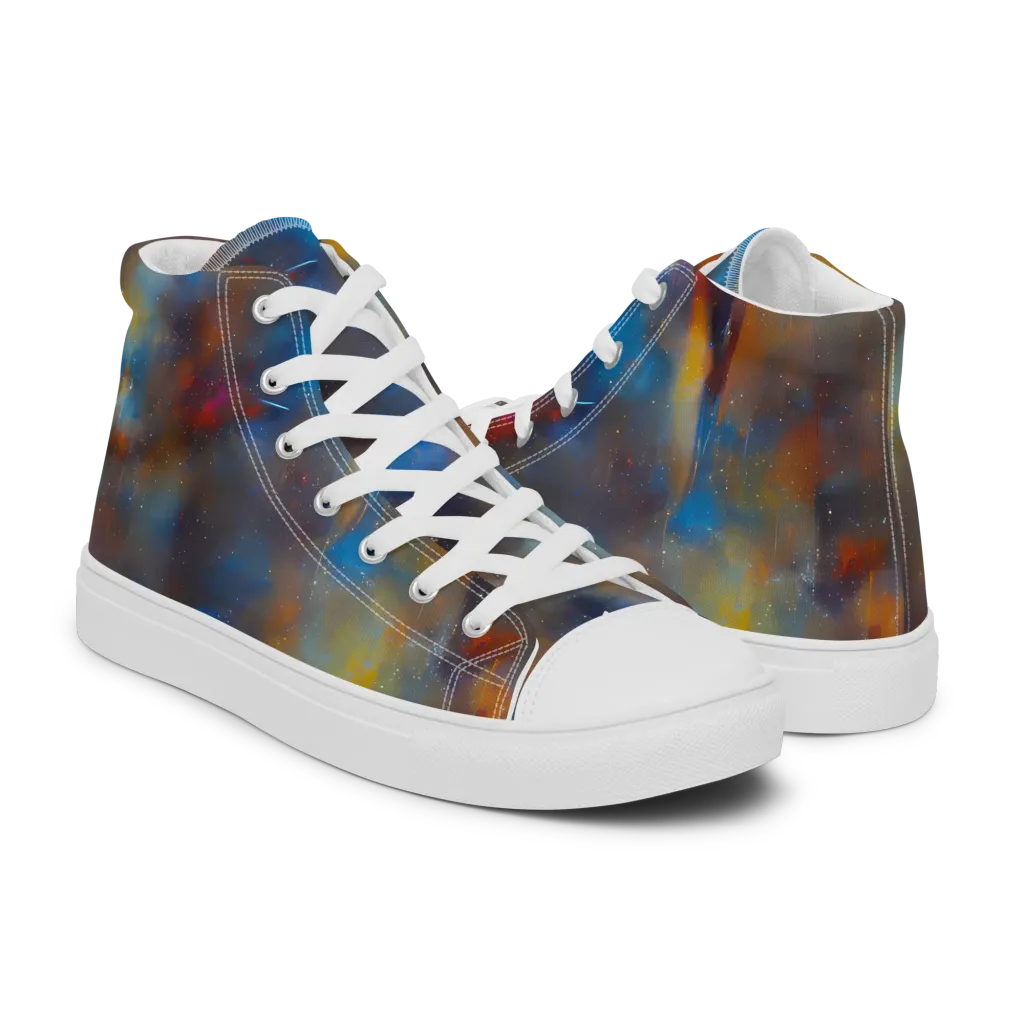 Vivid Whisper on Women's High Top Canvas Shoes — Right