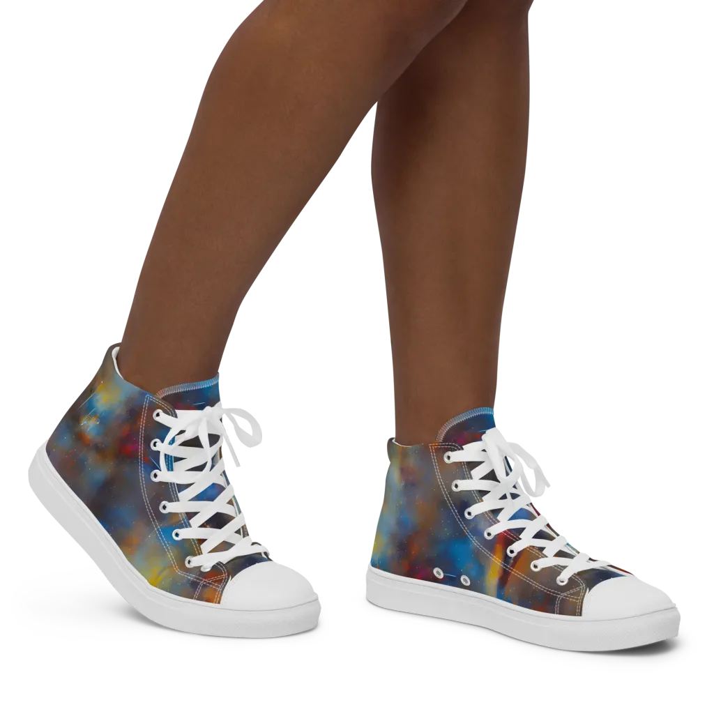 Vivid Whisper on Women's High Top Canvas Shoes — Right