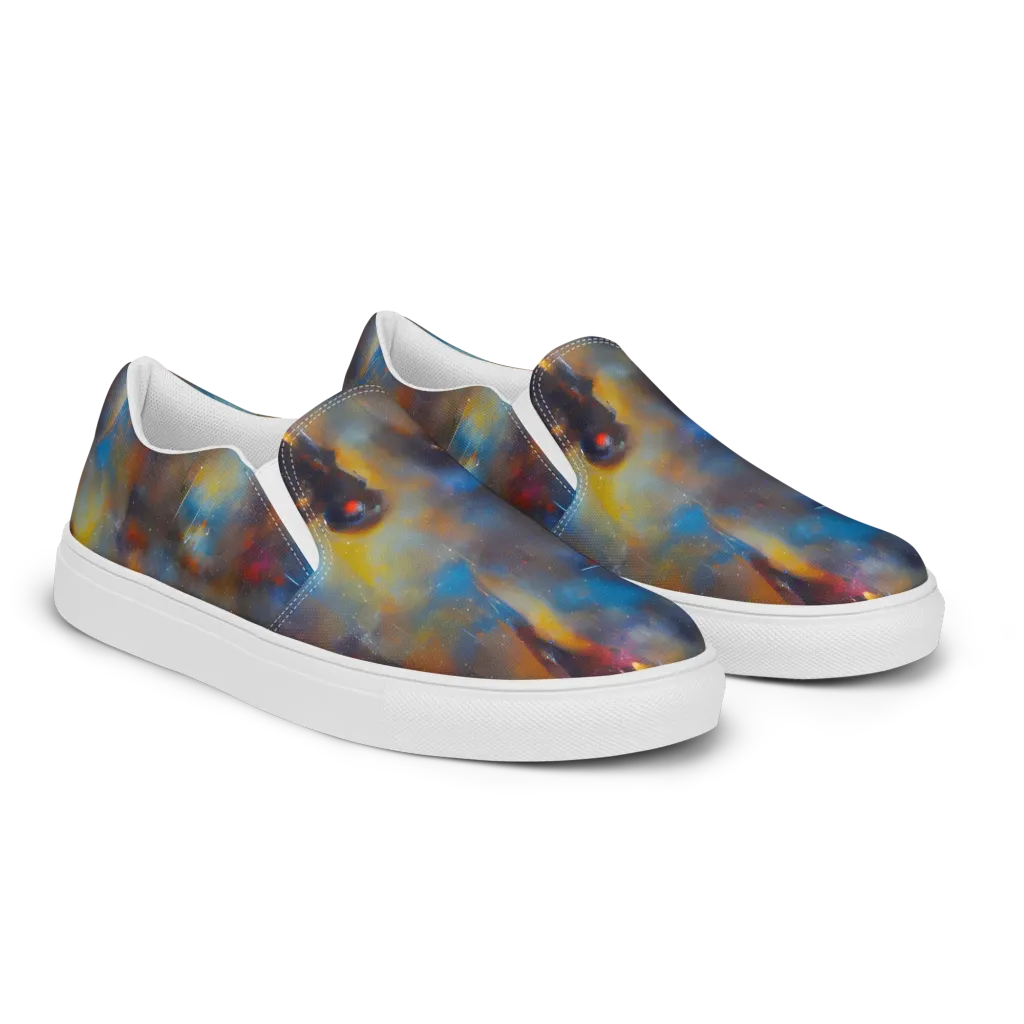 Vivid Whisper on Men's Slip-On Canvas Shoes — Right Front