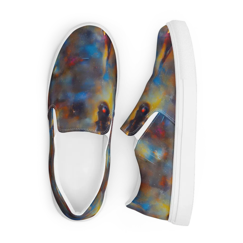 Vivid Whisper on Men's Slip-On Canvas Shoes — Front