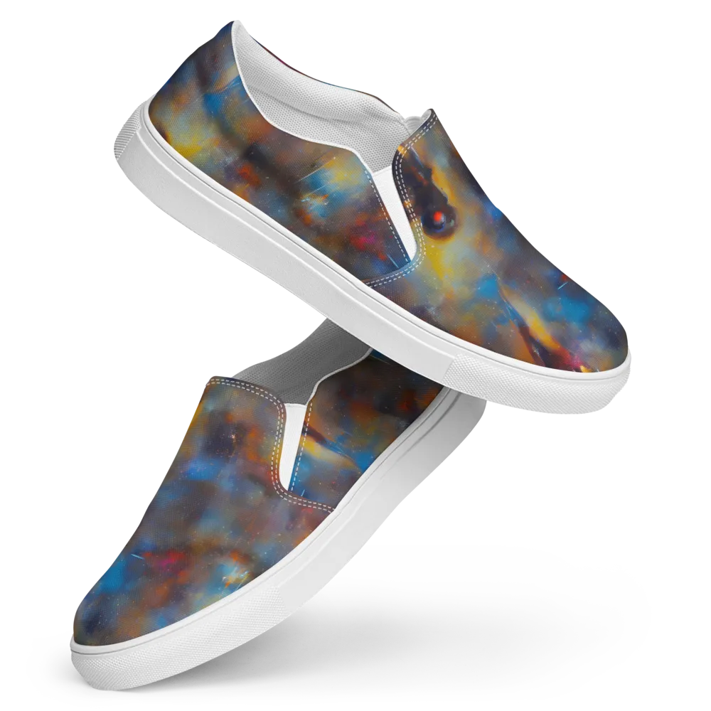 Vivid Whisper on Women's Slip-On Canvas Shoes — Front