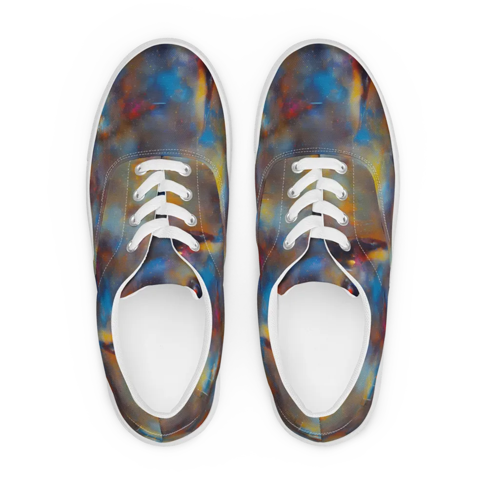 Vivid Whisper on Men's Lace-Up Canvas Shoes — Front