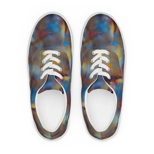 Vivid Whisper on a Men's Lace-Up Canvas Shoes