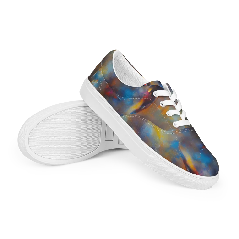 Vivid Whisper on Men's Lace-Up Canvas Shoes — Right Front