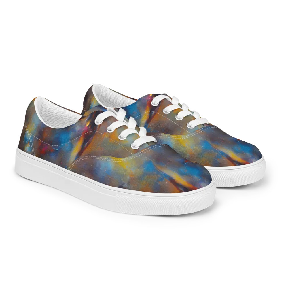 Vivid Whisper on Men's Lace-Up Canvas Shoes — Right Front