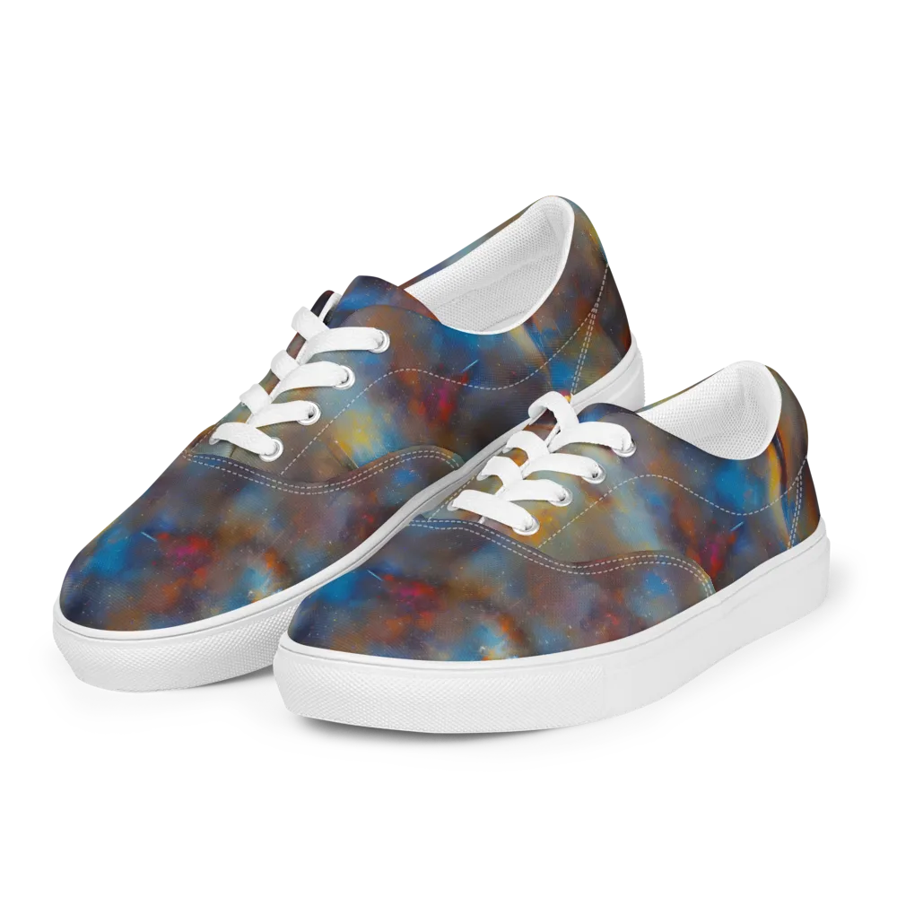Vivid Whisper on Men's Lace-Up Canvas Shoes — Left Front