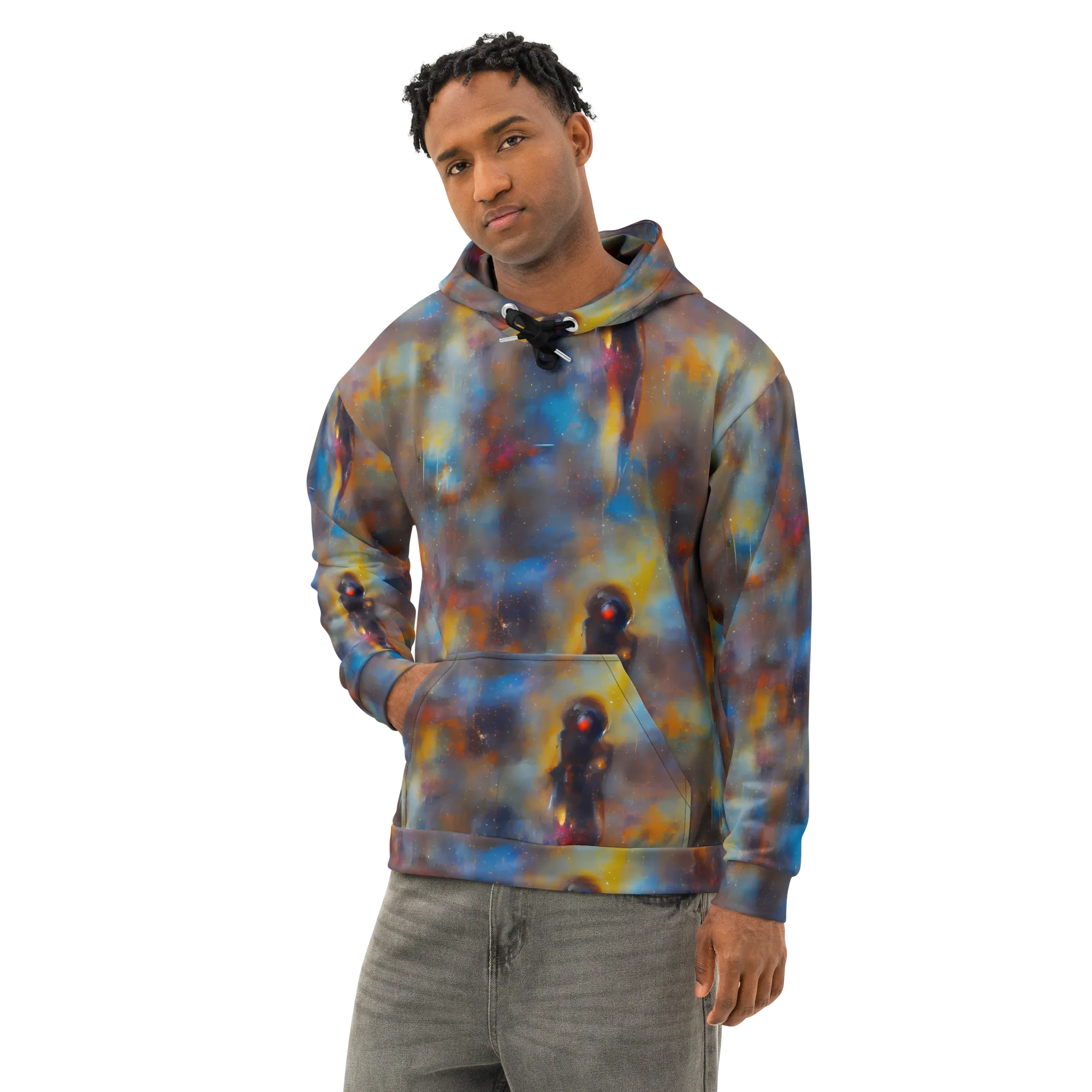 Vivid Whisper on Cotton Hoodie — Left Front
