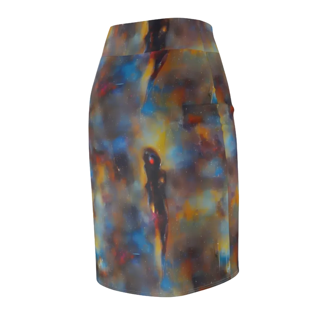 Vivid Whisper on Pencil Skirt — Back Side
