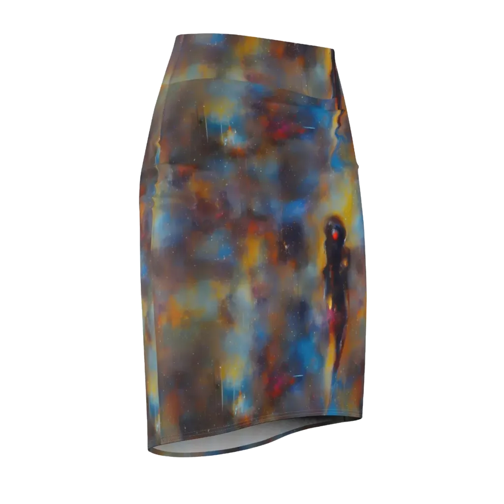 Vivid Whisper on Pencil Skirt — Front Side