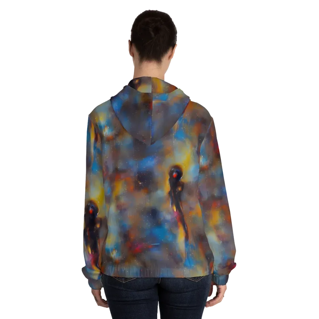 Vivid Whisper on Women's Full-Zip Hoodie — Back On Person