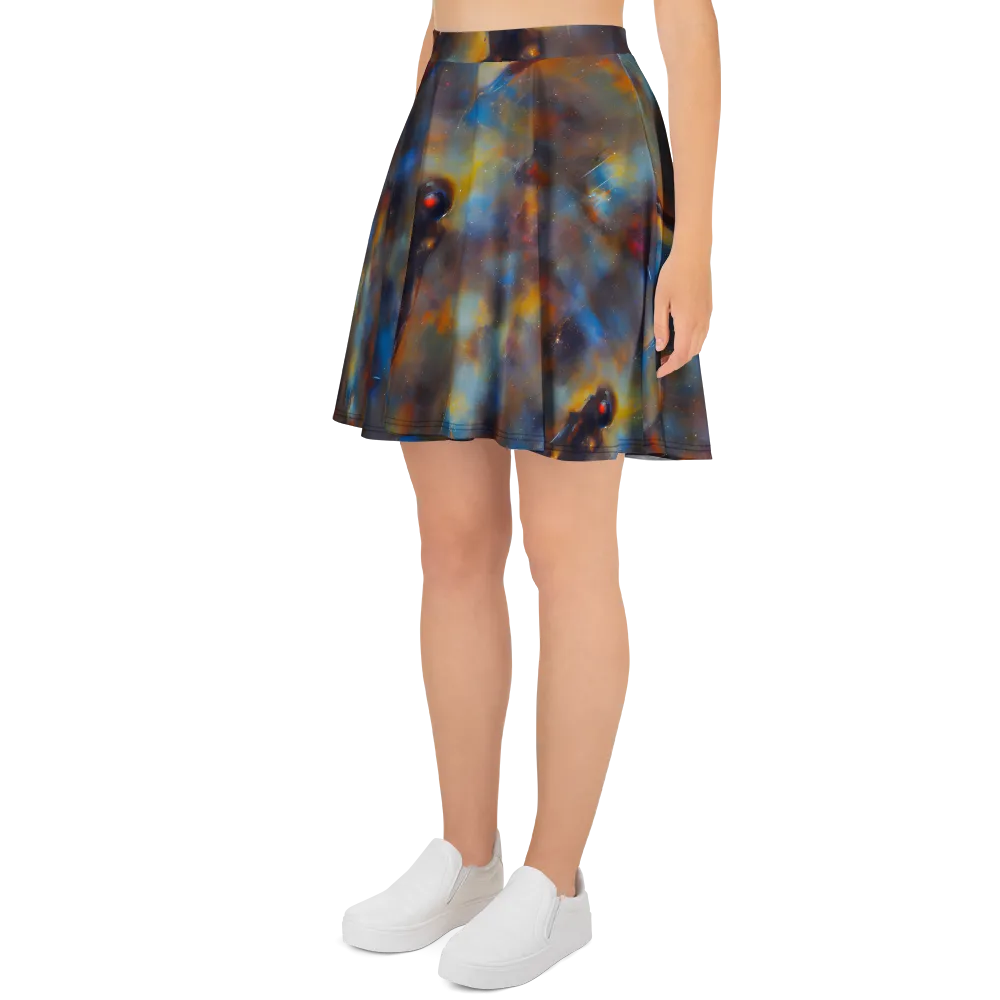 Vivid Whisper on Skater Skirt — Left