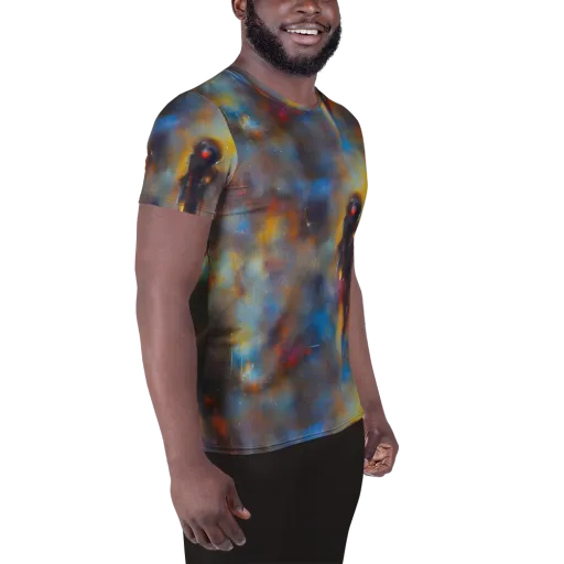 Vivid Whisper on a Men's Athletic T-Shirt