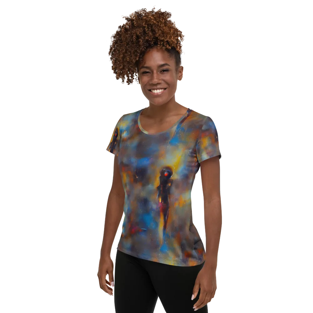 Vivid Whisper on Women's Athletic T-Shirt — Left